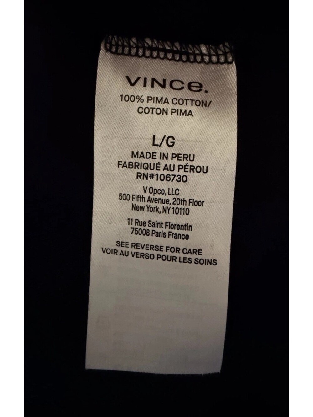 New Vince Cowlneck Cotton Midi-Dress In Black Size L $248 - Picture 10 of 11
